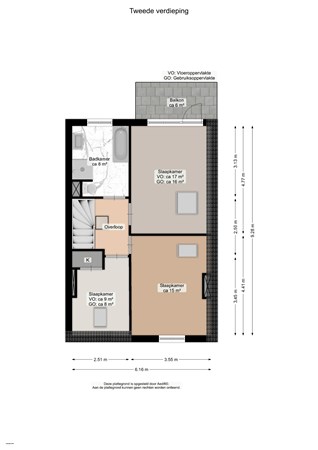 Floorplan - Taco Mesdagstraat 34A, 9718 KM Groningen